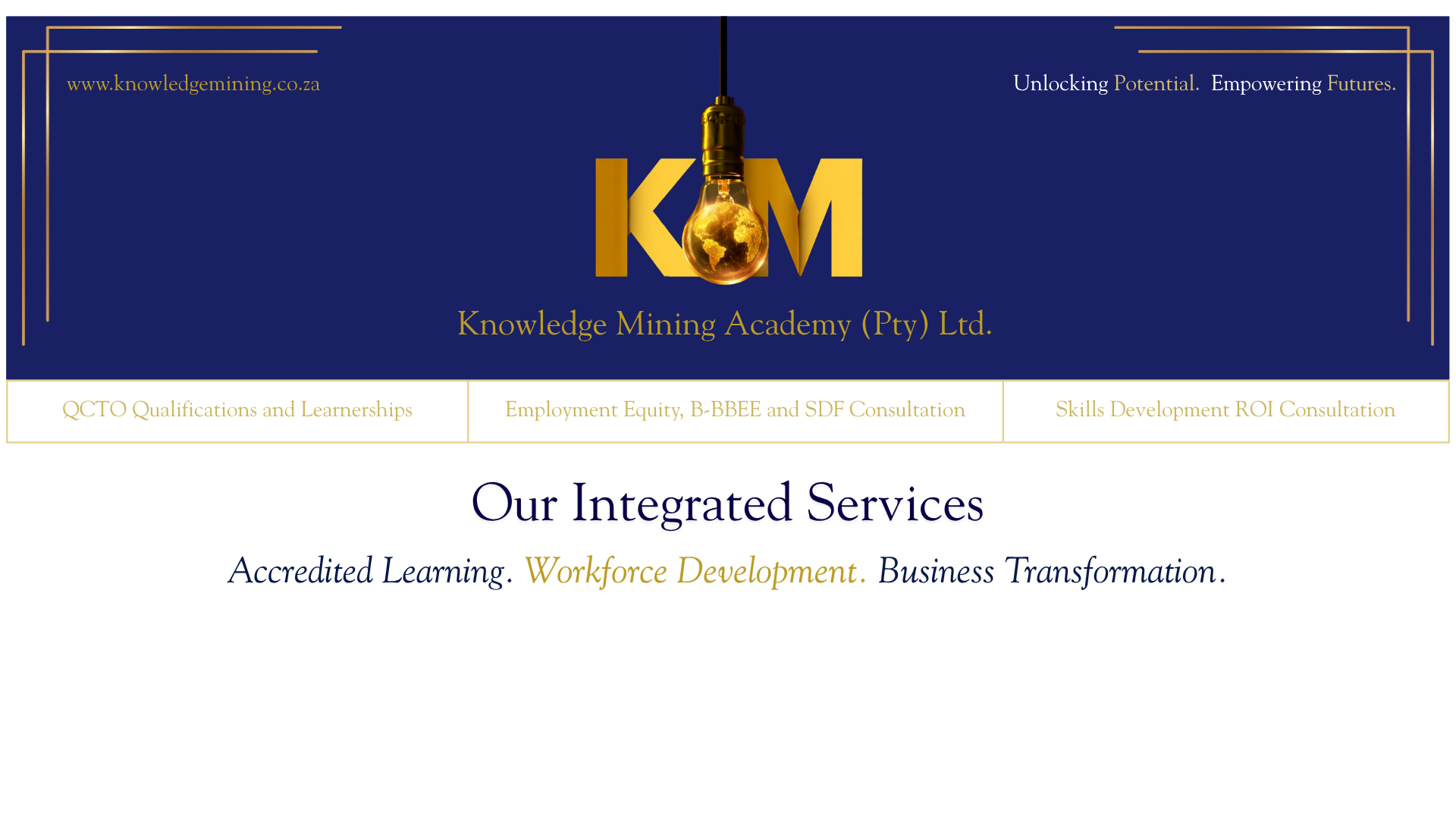 Webpage Header Our Integrated Services